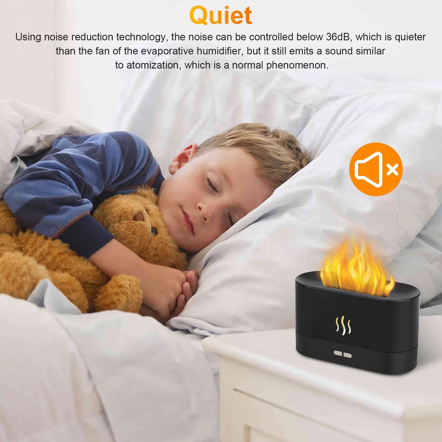 180Ml Flame Air Humidifier Essential Oil Diffuser, 3D USB 7 Color Light Aroma Diffuser for Home, Office, Spa, Gym