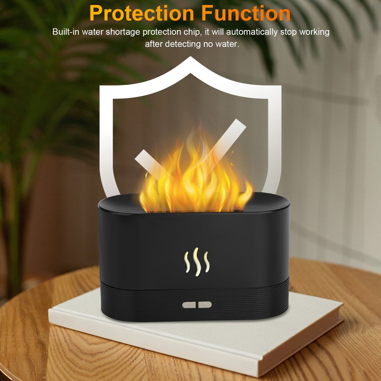 180Ml Flame Air Humidifier Essential Oil Diffuser, 3D USB 7 Color Light Aroma Diffuser for Home, Office, Spa, Gym