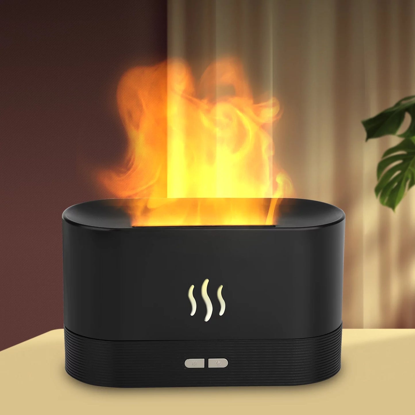 180Ml Flame Air Humidifier Essential Oil Diffuser, 3D USB 7 Color Light Aroma Diffuser for Home, Office, Spa, Gym