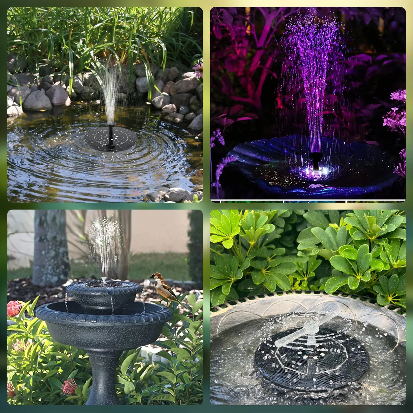 LED Solar Rotating Fountain