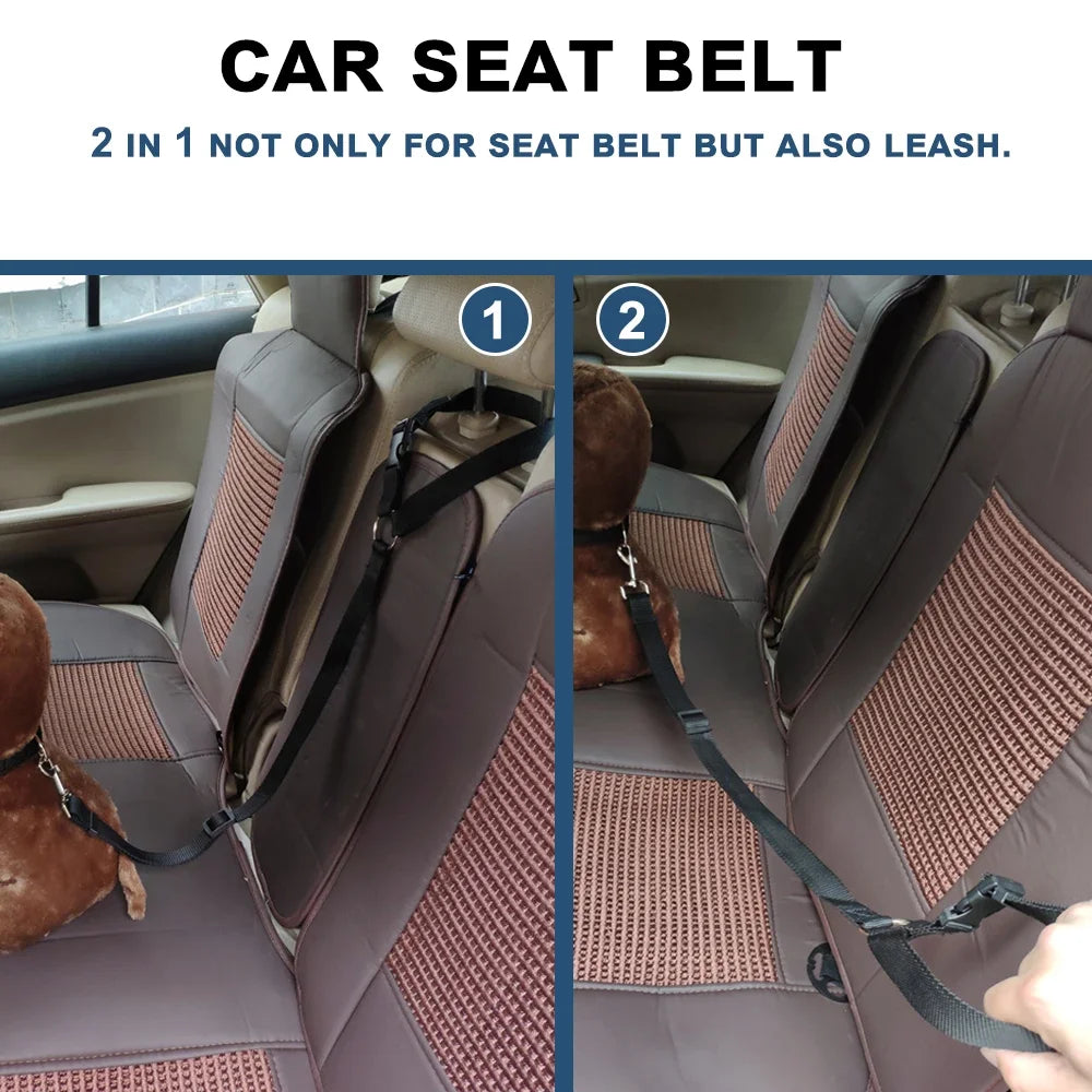 Solid Colour Two-in-one Pet Car Seat Belt