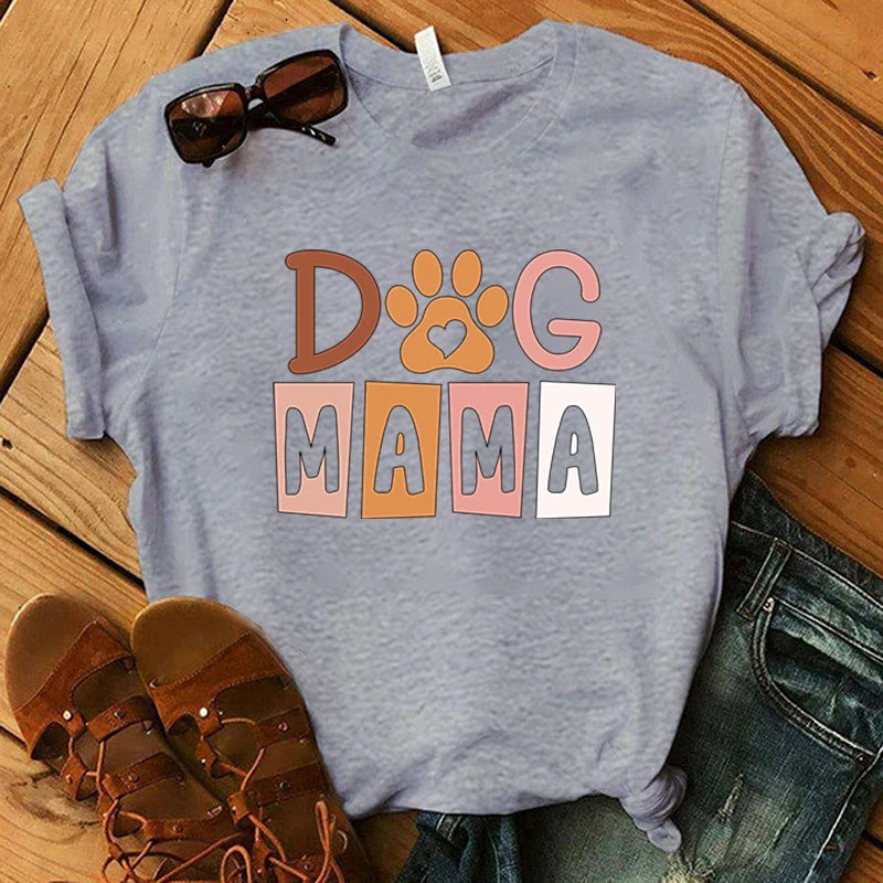 Dog Mama Printing Women  T-Shirt