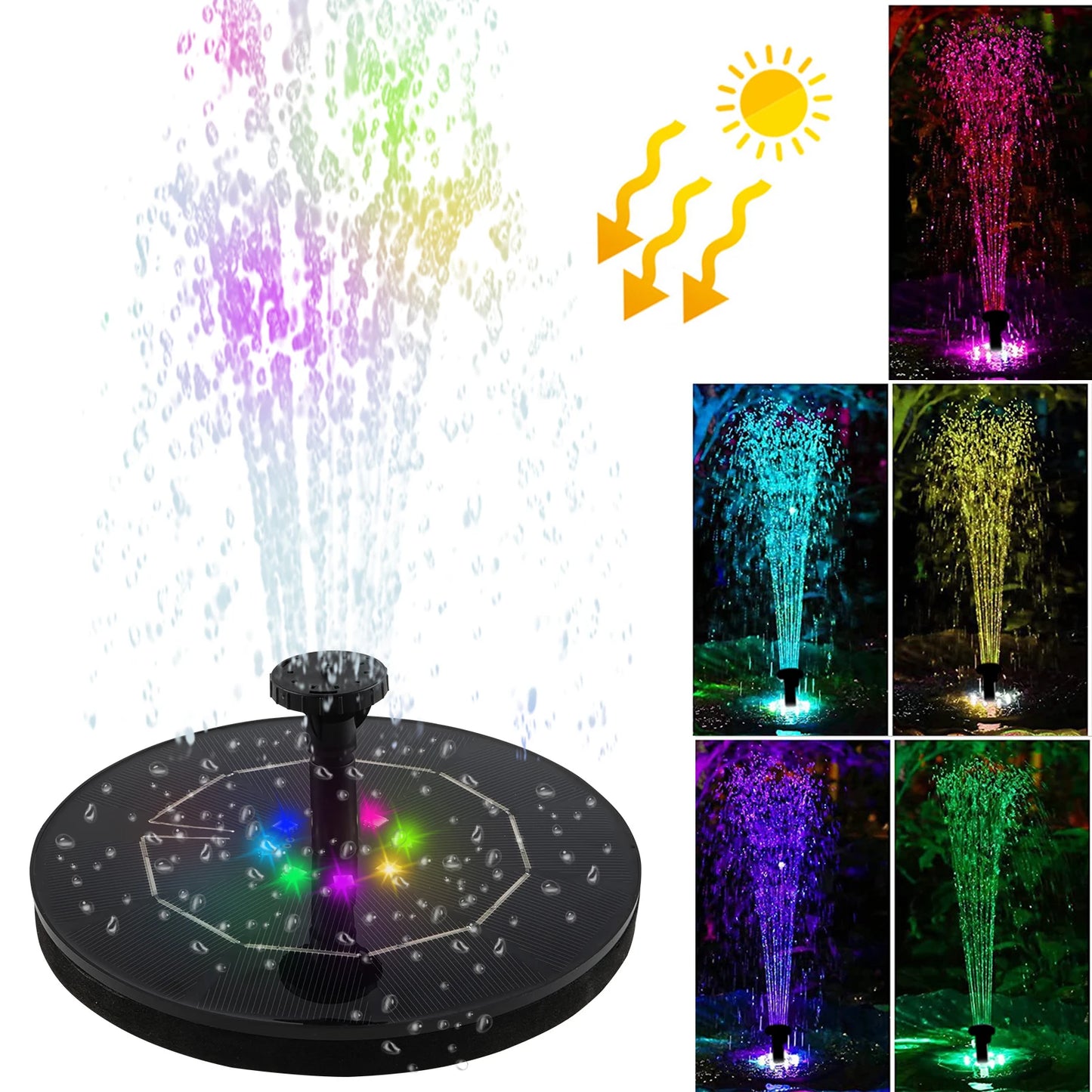 LED Solar Rotating Fountain