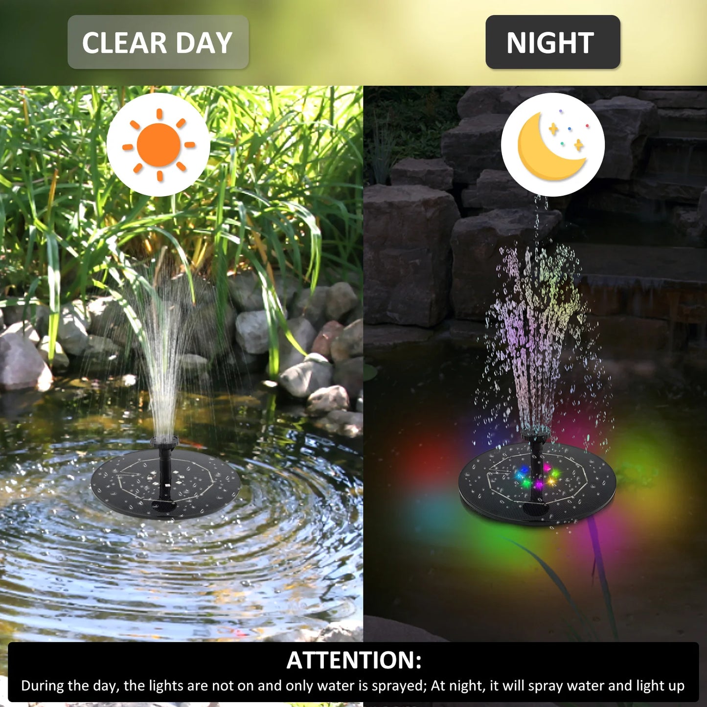 LED Solar Rotating Fountain